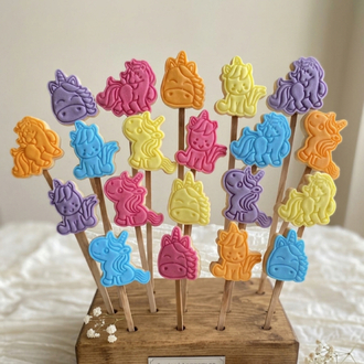 Renkli lolipop unicorn kurabiye (10 adet) 