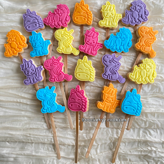 Renkli lolipop unicorn kurabiye (10 adet) 
