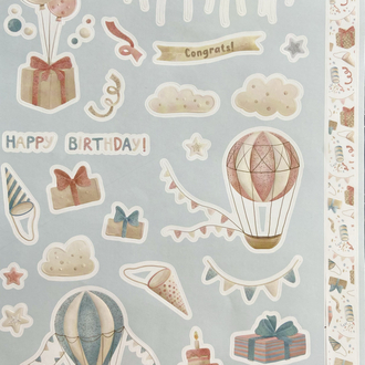 Doğum günü Temalı Ajanda ve Journal Sticker Seti