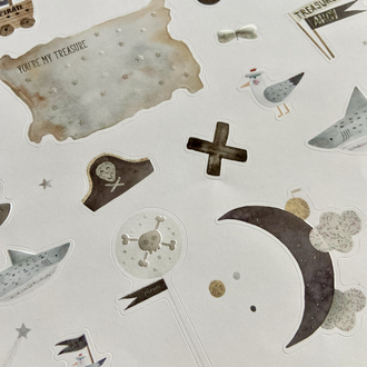 Deniz & Korsan Temalı Ajanda ve Journal Sticker Seti 2li