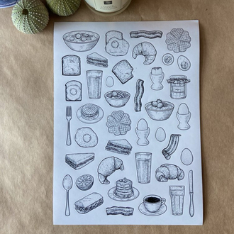 Siyah beyaz farklı temalı stickerlar