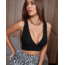 Çapraz Sırt Detaylı Şık Siyah Crop Top Büstiyer