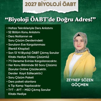 2027 Biyoloji ÖABT Order Paketi