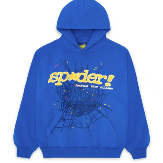 Sp5der Blue Hoodie | SPLITOUT
