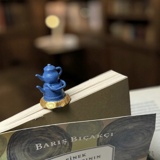 Mavi Çaydanlık Kitap Ayracı