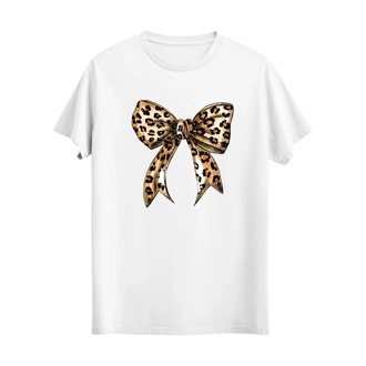  Leopar Desenli Kurdela Baskılı Unisex Tshirt, 1104