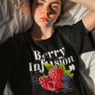 Berry infusion Dut Meyveli Baskılı Unisex Tshirt, 1101