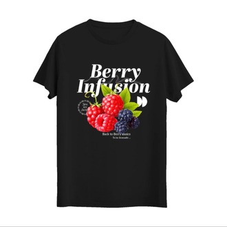 Berry infusion Dut Meyveli Baskılı Unisex Tshirt, 1101