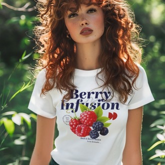 Berry infusion Dut Meyveli Baskılı Unisex Tshirt, 1101
