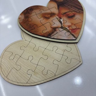 SEVGİLİLER GÜNÜ FOTOGRAF BASKILI KALP PUZZLE
