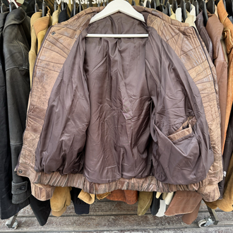 Vintage Bomber Deri Ceket L