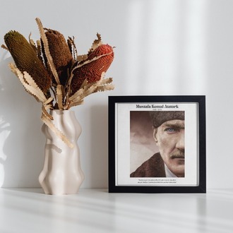 Atatürk Sözlü Portre Tablosu | Modern Minimalist Duvar Tablosu