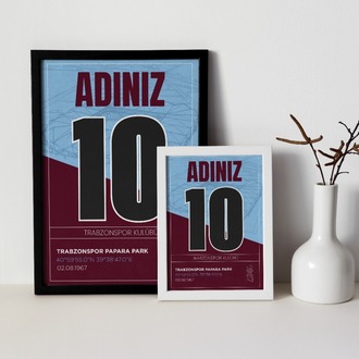 Trabzonspor İsimli Forma Tasarımı Posteri | Kişiselleştirilmiş Taraftar Hediyesi