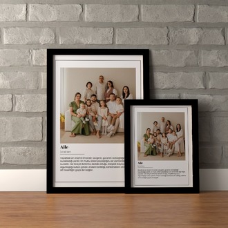 Kişiye Özel Aile Tanımı Posteri | Büyük Aile Fotoğraf Tablosu