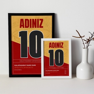 Galatasaray İsimli Forma Tasarımı Posteri | Kişiselleştirilmiş Taraftar Hediyesi