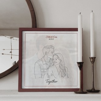 Kişiye Özel "Line Art" (Tek Çizgi) Portre Tablosu | Minimalist Hediye