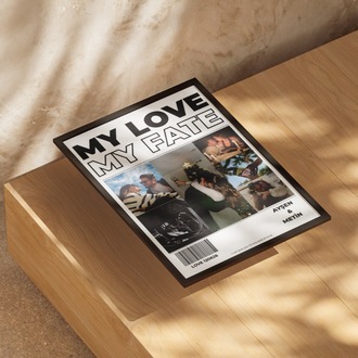 My Love My Fate" 4'lü Fotoğraf Kolajlı & İsimli Modern Poster Tasarımı