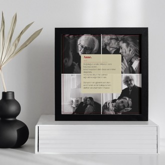 4 Fotoğraflı Anne Tanımı Posteri | Kişiye Özel Duygusal Anneler Günü Hediyesi