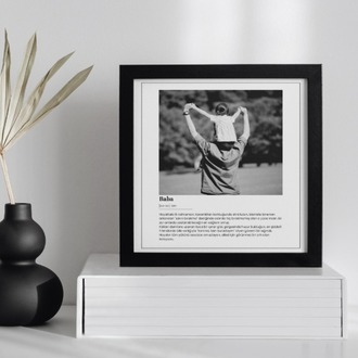 Kişiye Özel Baba Tanımı Posteri | Tek Fotoğraflı Duygusal Babalar Günü Hediyesi