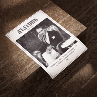 Atatürk Hasır Koltukta Nostaljik Tablo | "Cumhuriyet Muhafızları" Sözlü Poster