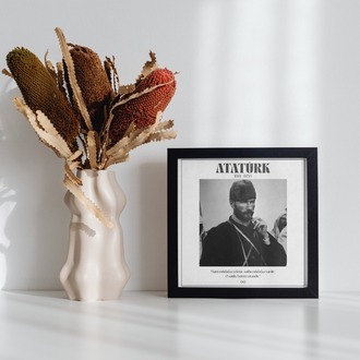 Gazi Mustafa Kemal Kalpaklı Askeri Poster | "Hattı Müdafaa Yoktur" Sözlü Tarih Tablosu