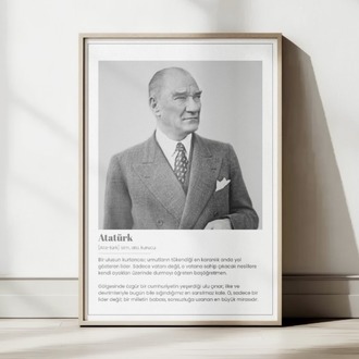Atatürk Tanımı Tipografik Tablo | Modern ve Minimalist Lider Posteri