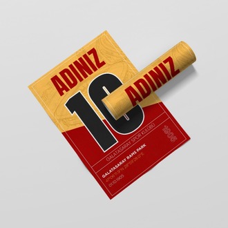 Galatasaray İsimli Forma Tasarımı Posteri | Kişiselleştirilmiş Taraftar Hediyesi