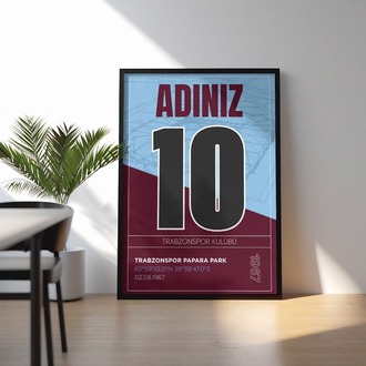 Trabzonspor İsimli Forma Tasarımı Posteri | Kişiselleştirilmiş Taraftar Hediyesi