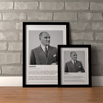 Atatürk Tanımı Tipografik Tablo | Modern ve Minimalist Lider Posteri