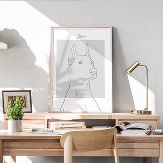 Kişiye Özel Evcil Hayvan Minimalist Poster | Köpek Portresi | Fotoğraflı Modern Duvar Dekoru