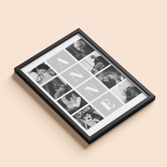 ANNE Harfli Fotoğraf Kolajı | 8 Kare Izgara Tablo | Anneler Günü Minimalist Hediye