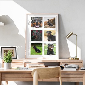Kişiye Özel Pet Kolaj Tablo | Minimal Köpek Tablosu | Fotoğraflı Evcil Hayvan Tablo