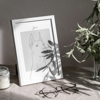 Kişiye Özel Evcil Hayvan Minimalist Poster | Köpek Portresi | Fotoğraflı Modern Duvar Dekoru