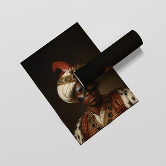 Victor Osimhen Padişah Portresi | Maskeli Golcü Fan Art Tablo | Galatasaray Hediyesi