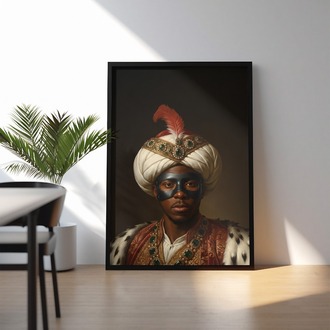 Victor Osimhen Padişah Portresi | Maskeli Golcü Fan Art Tablo | Galatasaray Hediyesi
