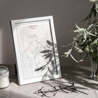 Kişiye Özel "Line Art" (Tek Çizgi) Portre Tablosu | Minimalist Hediye