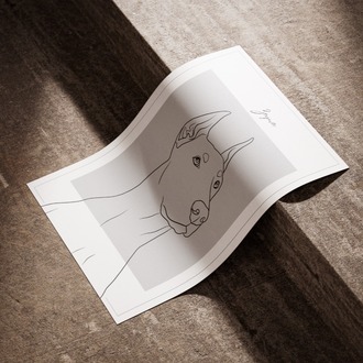 Kişiye Özel Evcil Hayvan Minimalist Poster | Köpek Portresi | Fotoğraflı Modern Duvar Dekoru