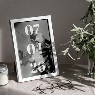 Kişiye Özel Büyük Tarihli Fotoğraf Tablosu | Modern Yıldönümü Hediyesi