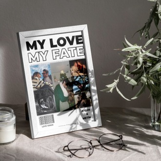 My Love My Fate" 4'lü Fotoğraf Kolajlı & İsimli Modern Poster Tasarımı