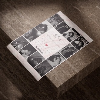 Kişiye Özel Takvim Kolajlı Spotify Tablosu | Sevgiliye Hediye