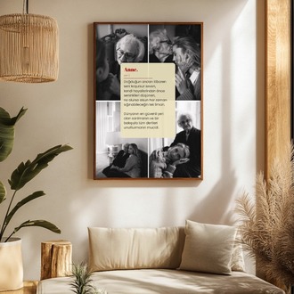 4 Fotoğraflı Anne Tanımı Posteri | Kişiye Özel Duygusal Anneler Günü Hediyesi