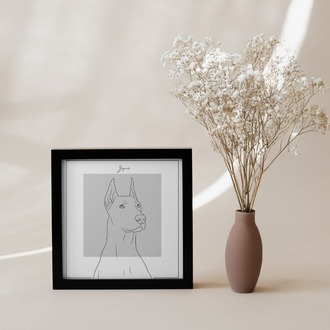 Kişiye Özel Evcil Hayvan Minimalist Poster | Köpek Portresi | Fotoğraflı Modern Duvar Dekoru