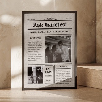 Kişiye Özel Aşk Gazetesi Tasarımı | Yaratıcı Yıldönümü Hediyesi