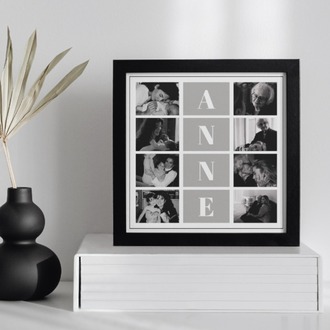 ANNE Harfli Fotoğraf Kolajı | 8 Kare Izgara Tablo | Anneler Günü Minimalist Hediye