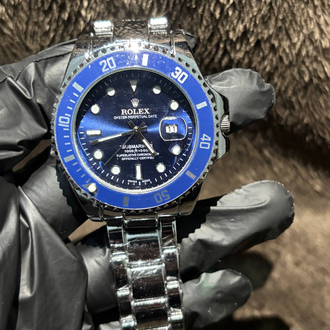 Submariner Model: Mavi Kadran & Mavi Çerçeveli Gümüş Çelik Kordonlu Erkek Kol Saati