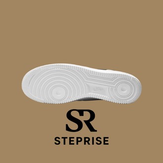Nike Air Force 1 Essentials White Black Gold Mini Swoosh