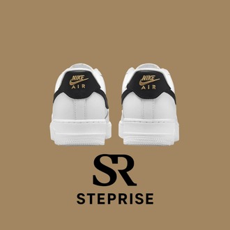 Nike Air Force 1 Essentials White Black Gold Mini Swoosh