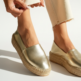 Altın Günlük Klasik Espadril Ayakkabı