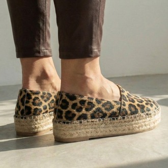 LEOPAR Baskılı Süet Günlük Klasik Espadril Ayakkabı