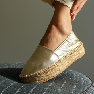 Altın Günlük Klasik Espadril Ayakkabı